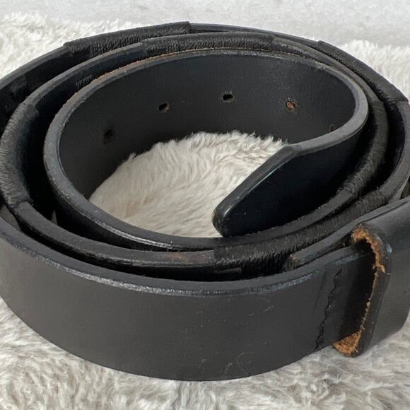 Groucho Life Unisex Black Embroidered Belt Tonal Embroidered Pattern Size 95 - Picture 6 of 9